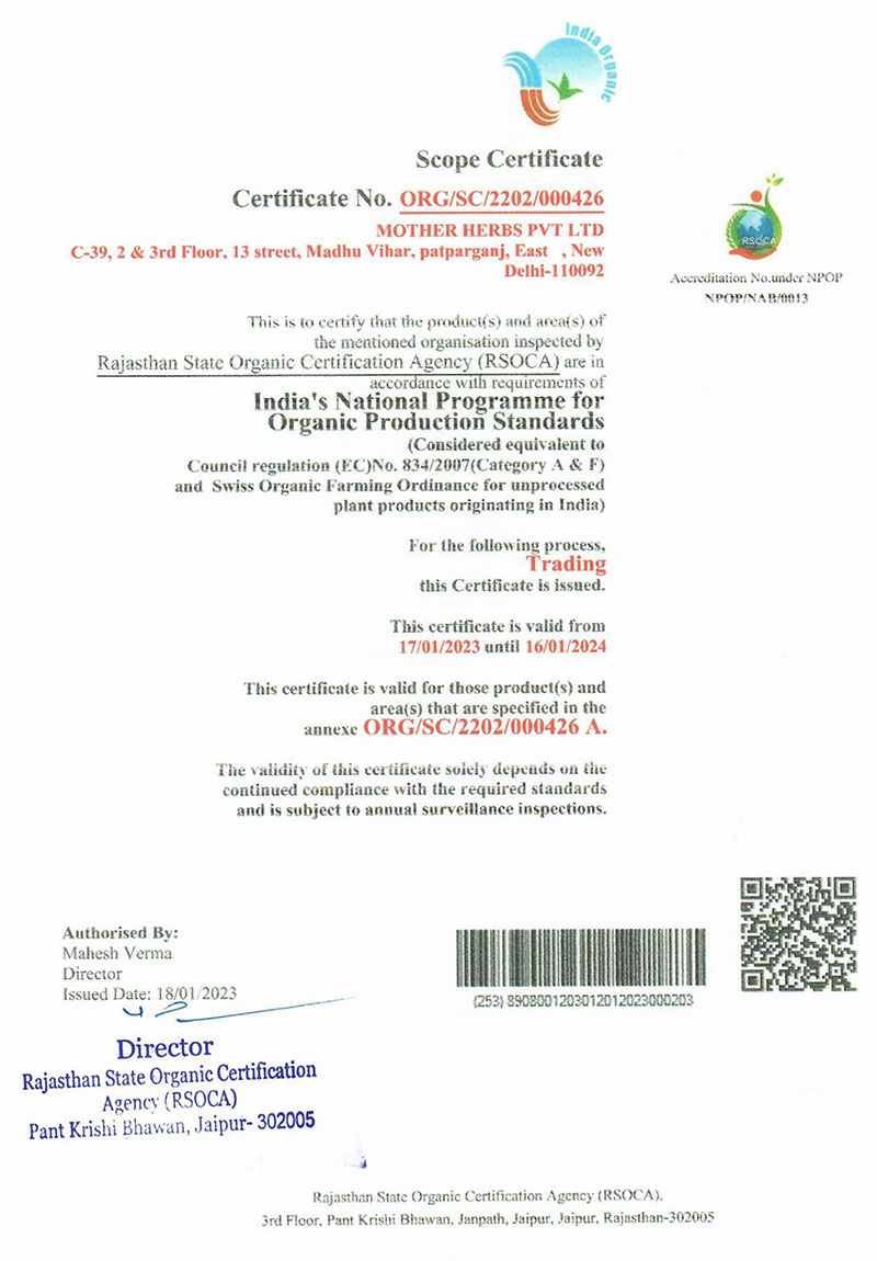 Organic Certificate